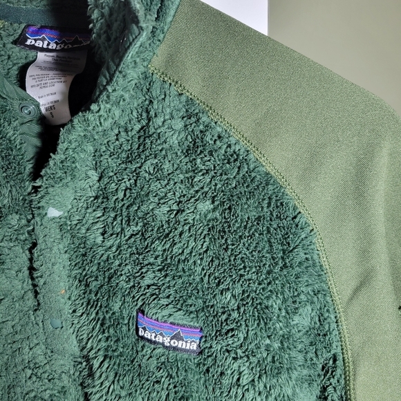 Patagonia sherpa mock neck pullover sweater green  small - Picture 2 of 7